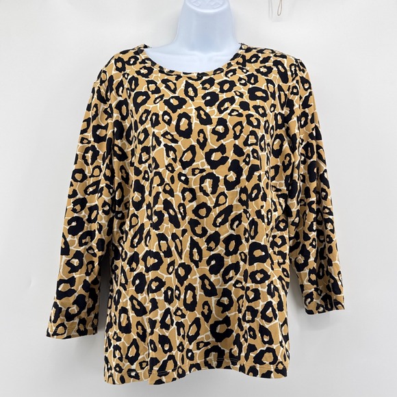 J.McLaughlin Tops - J.McLaughlin‎ Catalina Cloth Top XL Animal Print Cheetah 3/4 Sleeve Excellent